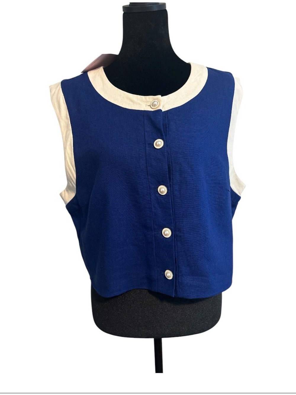 Avec Les Filles Nordstrom Nautical Pearl Button Top Coastal Quiet Luxury Chic